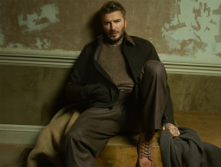 Portrait von David Beckham sitzend (Foto)